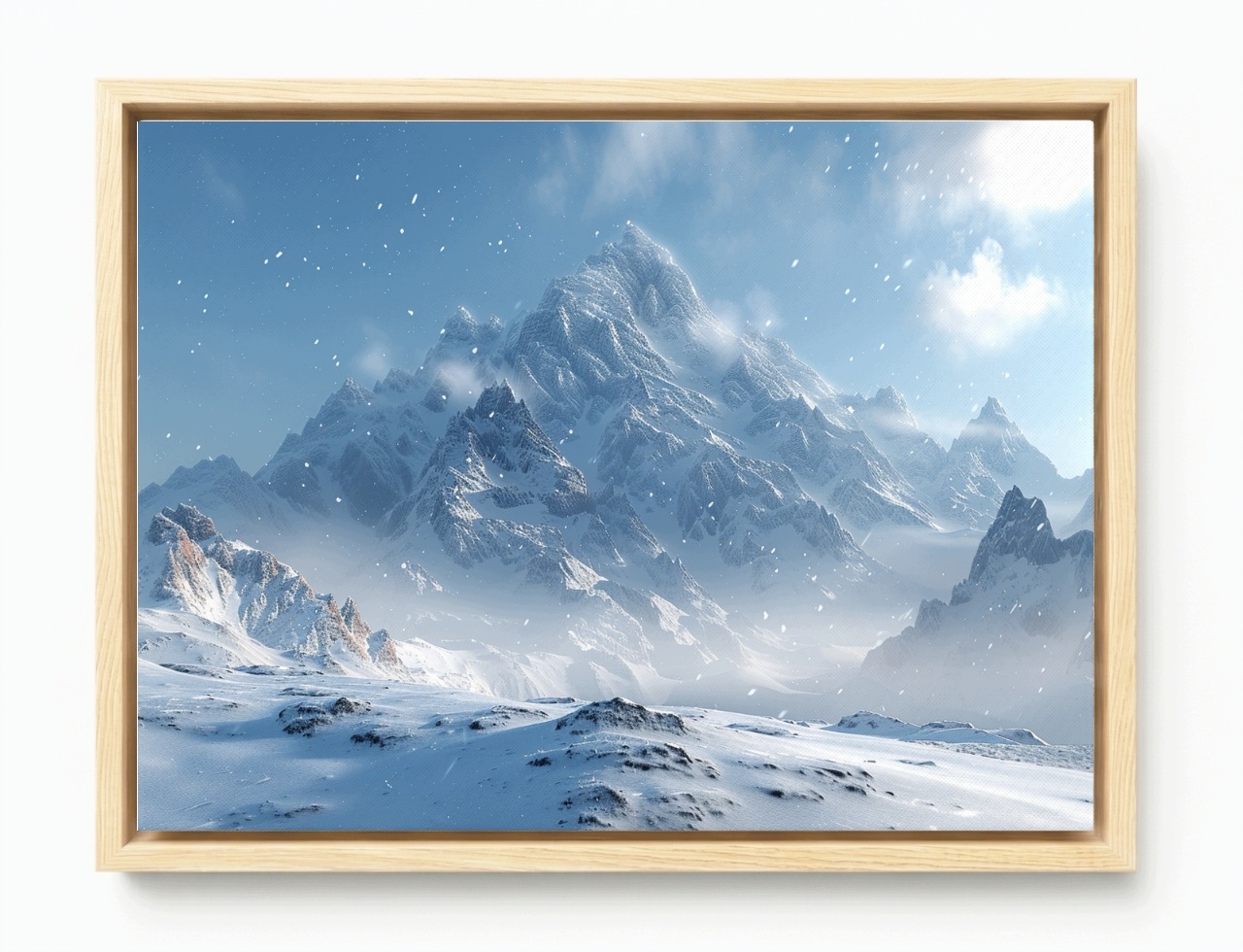 Obraz Rám Americký Box Hory Sníh Zima Krajina Příroda Panorama 80x60