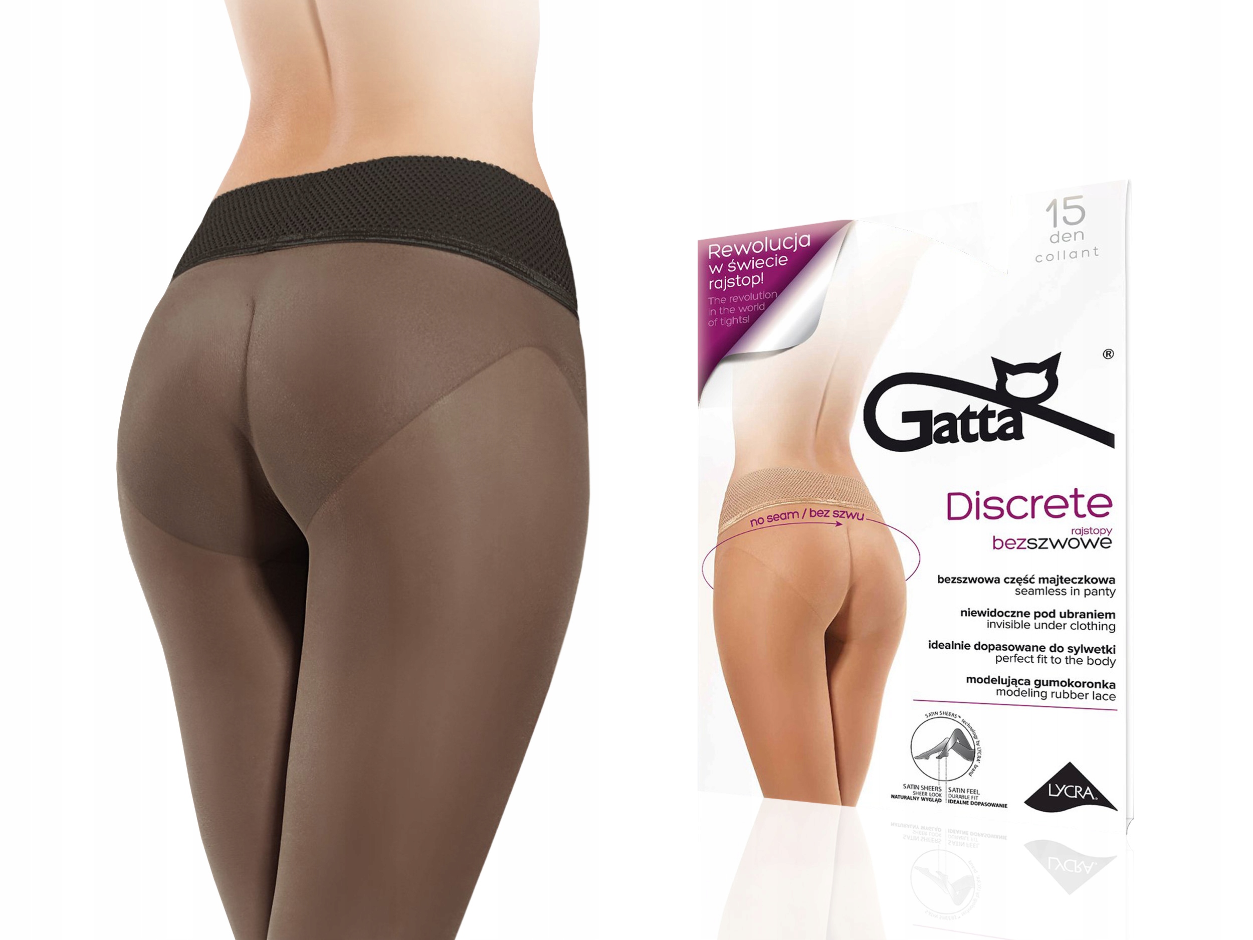 

Gatta rajstopy bezszwowe Discrete, nero, 3-M