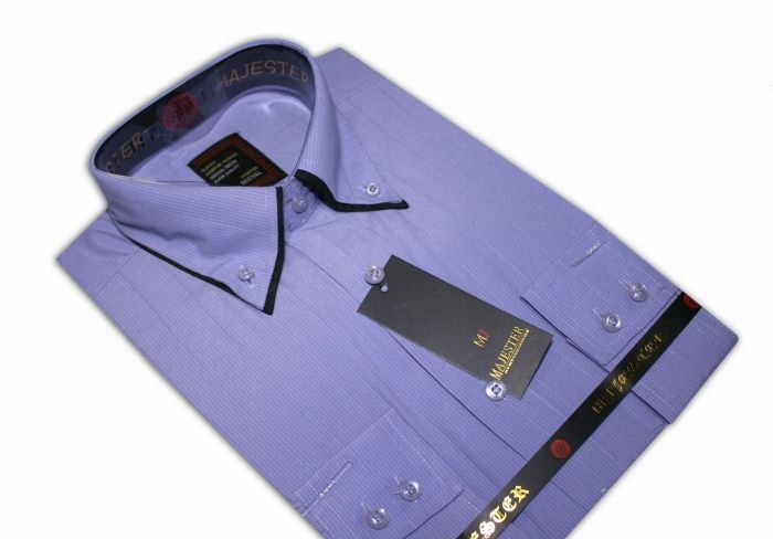 

Zn2 Koszula męska Długi regular paski Fiolet 40/41