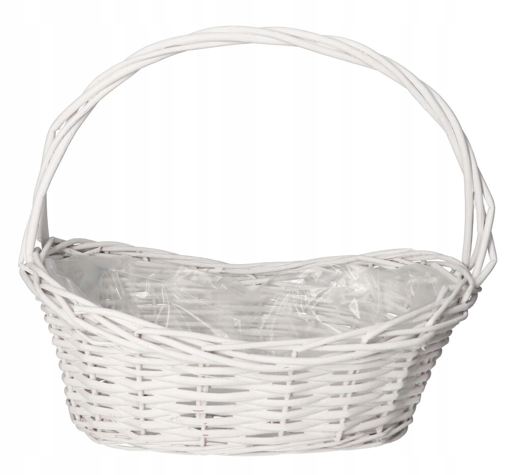 KOSZ WIKLINOWY DUŻY MOCNY BIAŁY KOSZE PREZENTOWE