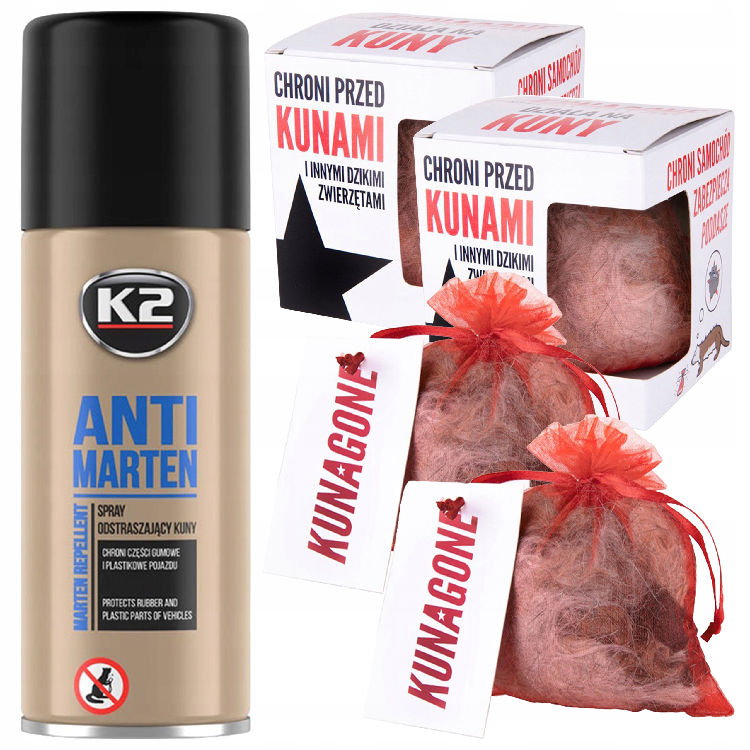 Odstraszasz na Kuny do samochodu domu Kunagone x2 spray 400ml K2
