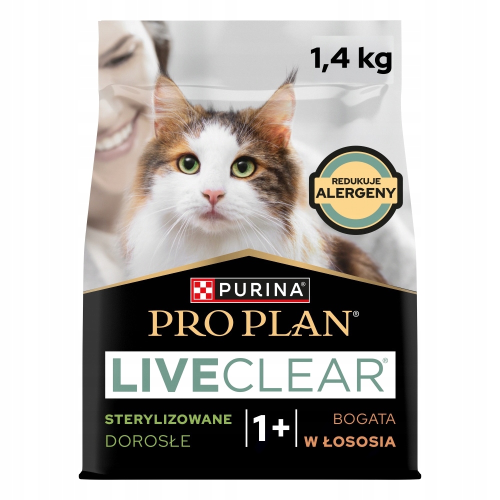 Levně Purina Pro Plan LiveClear Sterilised Adult 1,4kg Suché Krmivo Losos Pro Kočky