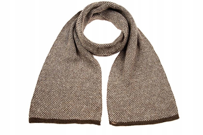 Szal damski ZEFIR Brąz/beż pepitka Polski