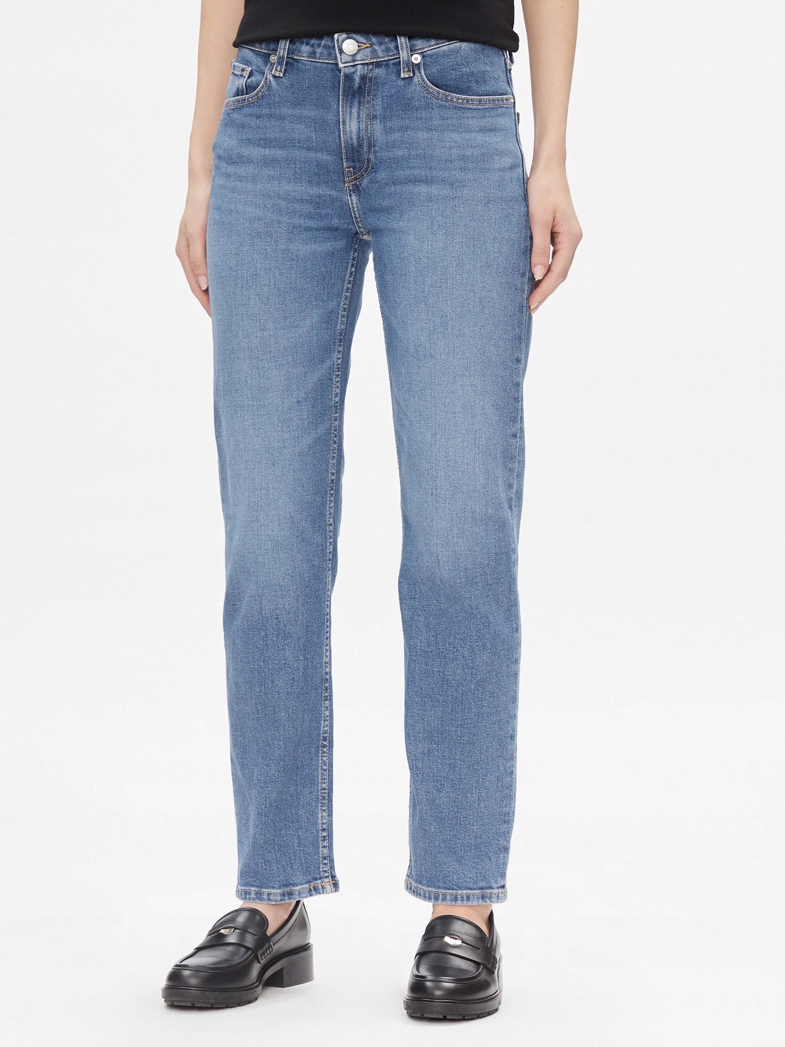 Tommy Hilfiger Dámské Džíny Jednoduché Modré S Oděrkami 33/28 6FA