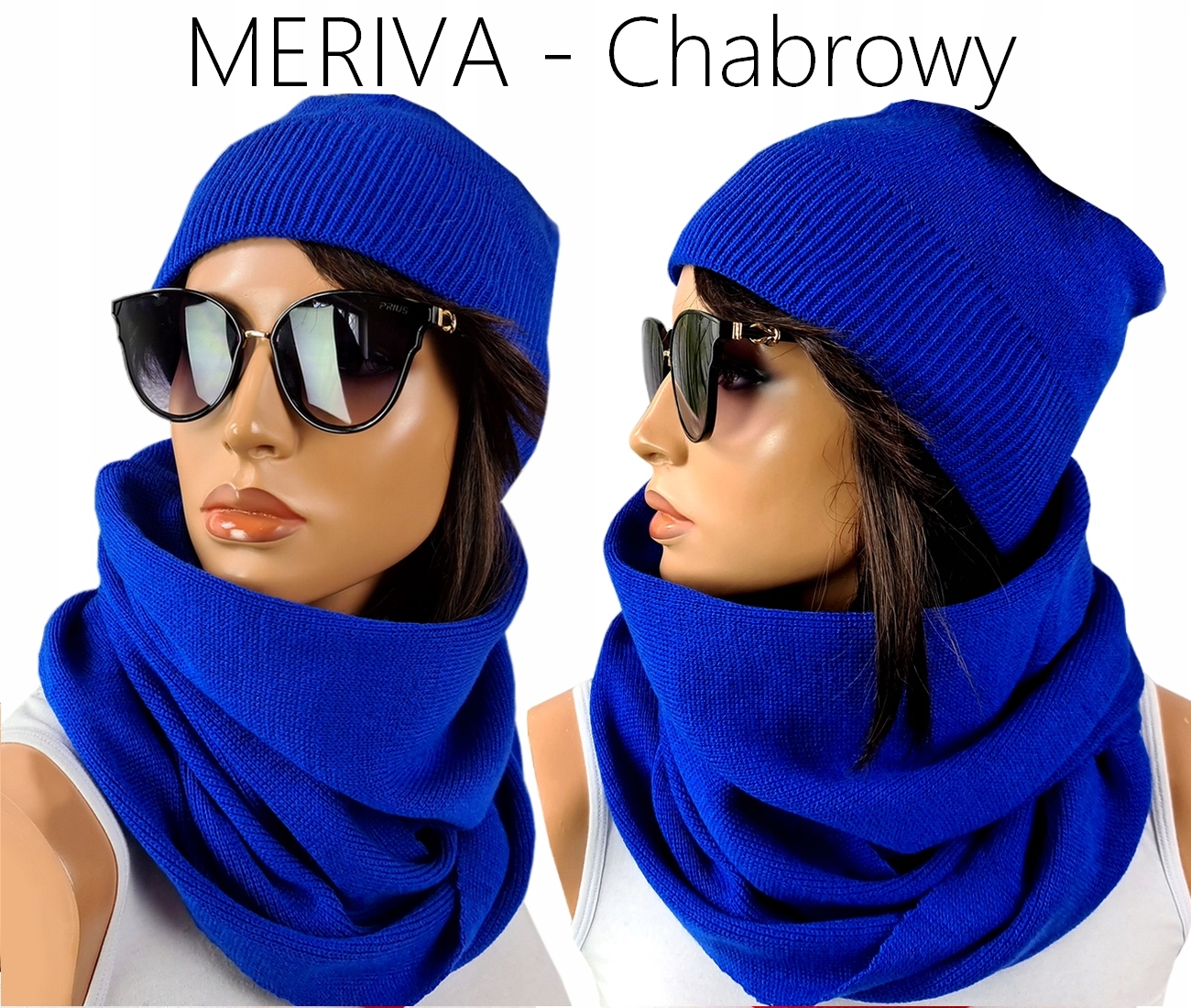 POLSKI KOMPLET CZAPKA + DUŻY KOMIN CIEPŁY # KOLORY Wzór dominujący bez wzoru