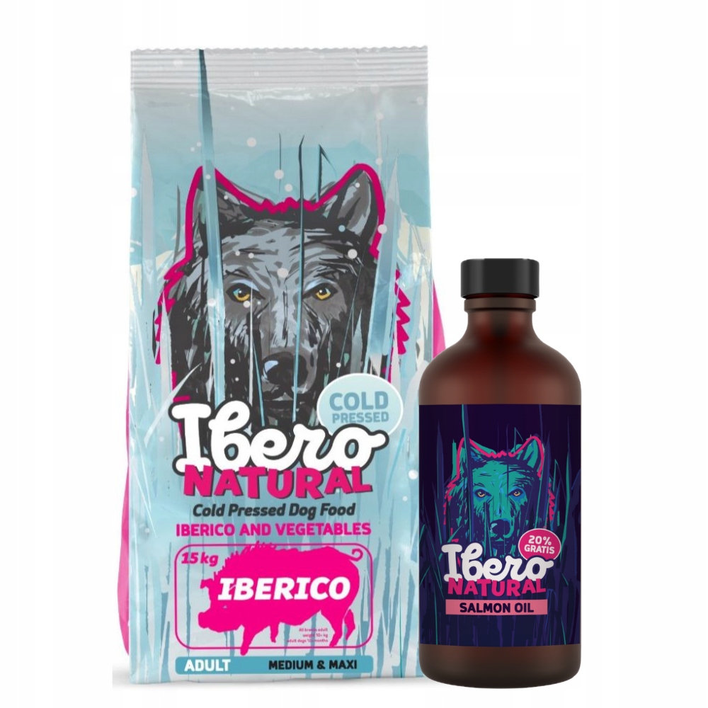 Levně Balíček Ibero Cold Press Iberico pro velké psy lososový olej Ibero