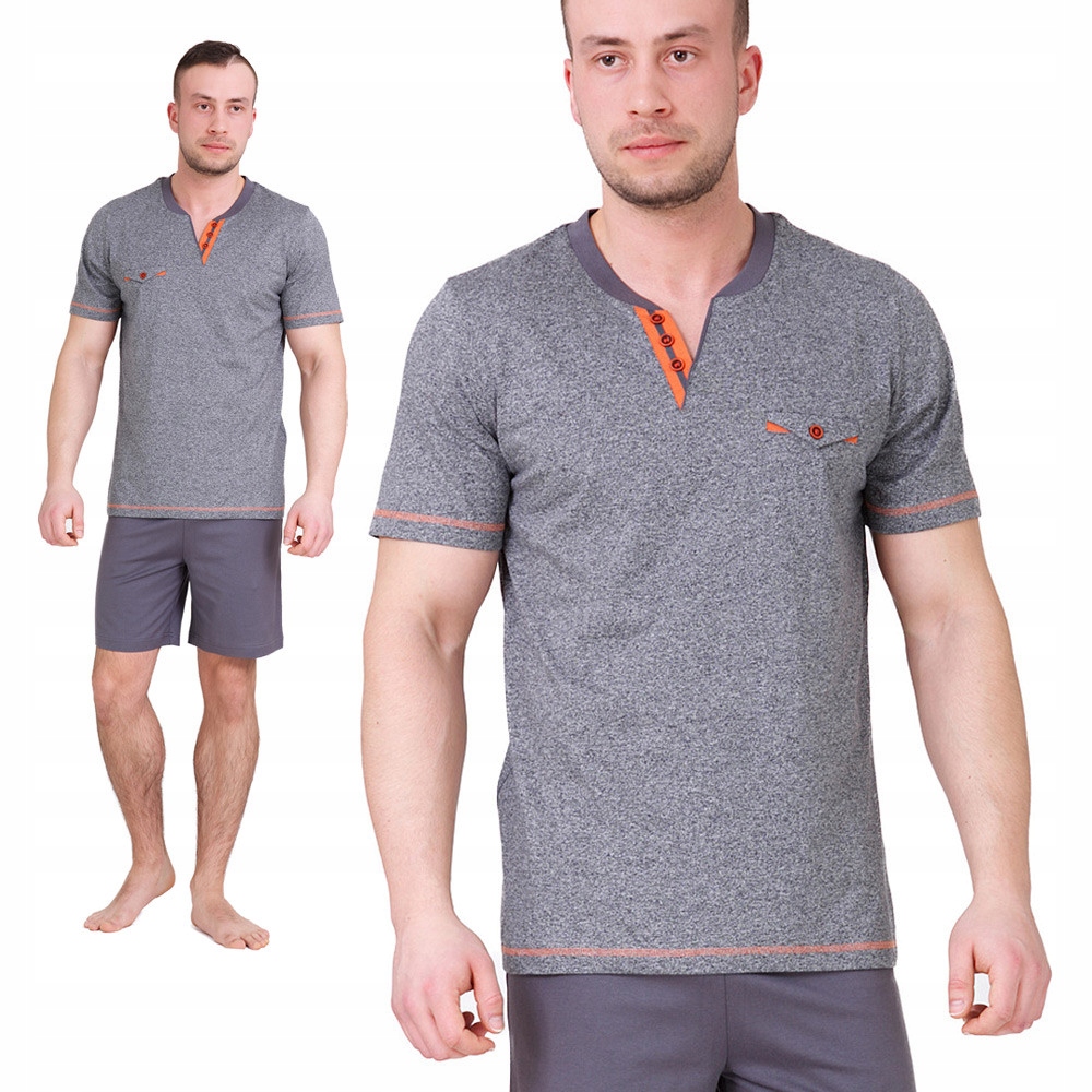 

Efektowna krótka piżama męska M-Max Roch szara XL