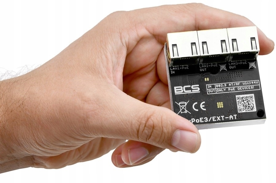 BCS-xPoE3/EXT-AT Rozdzielacz Sygnału Extender Switch Poe 3 Portowy Mini