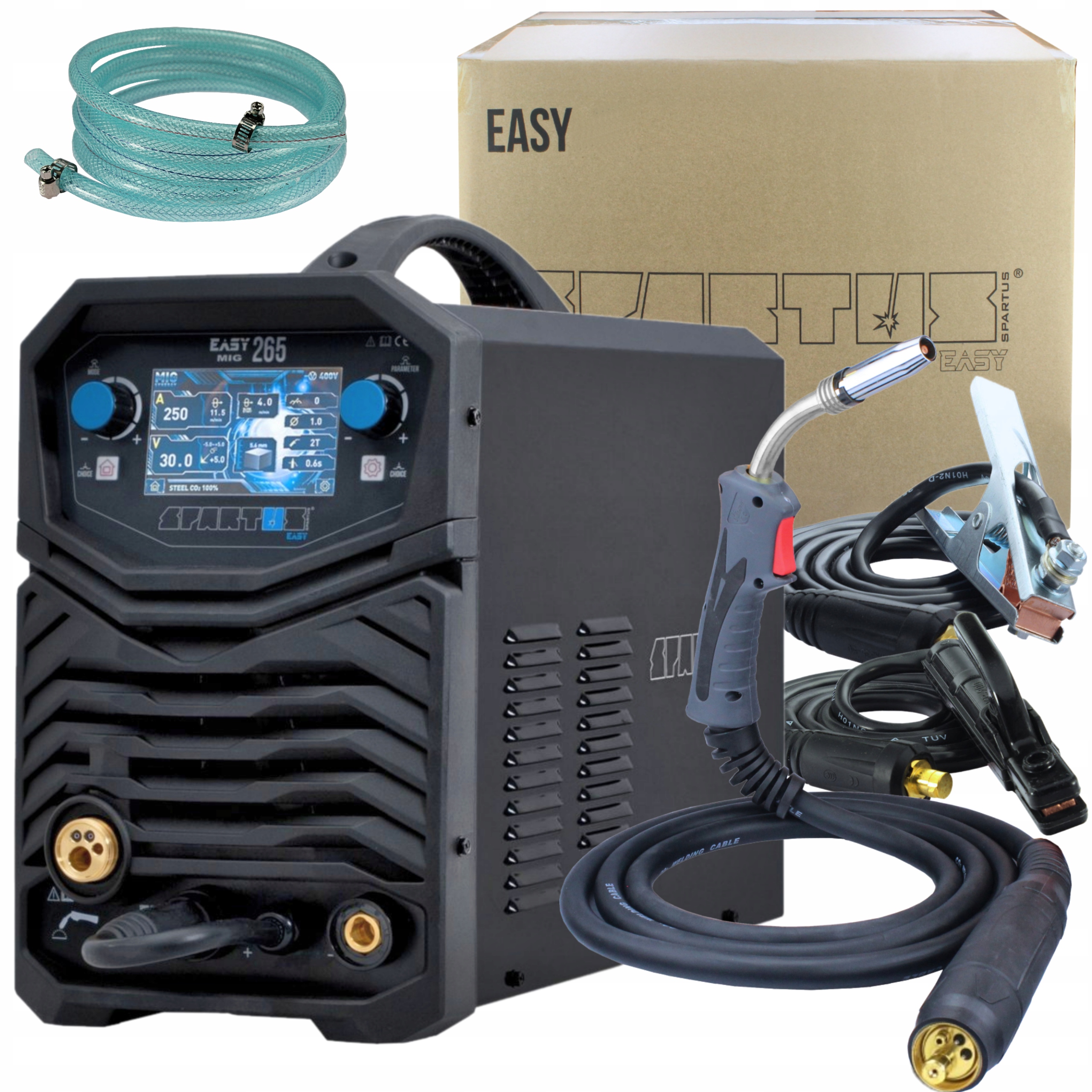 Spawarka Migomat Easy Mig 265 LCD Mma Igbt 3W1 Synergia Spartus