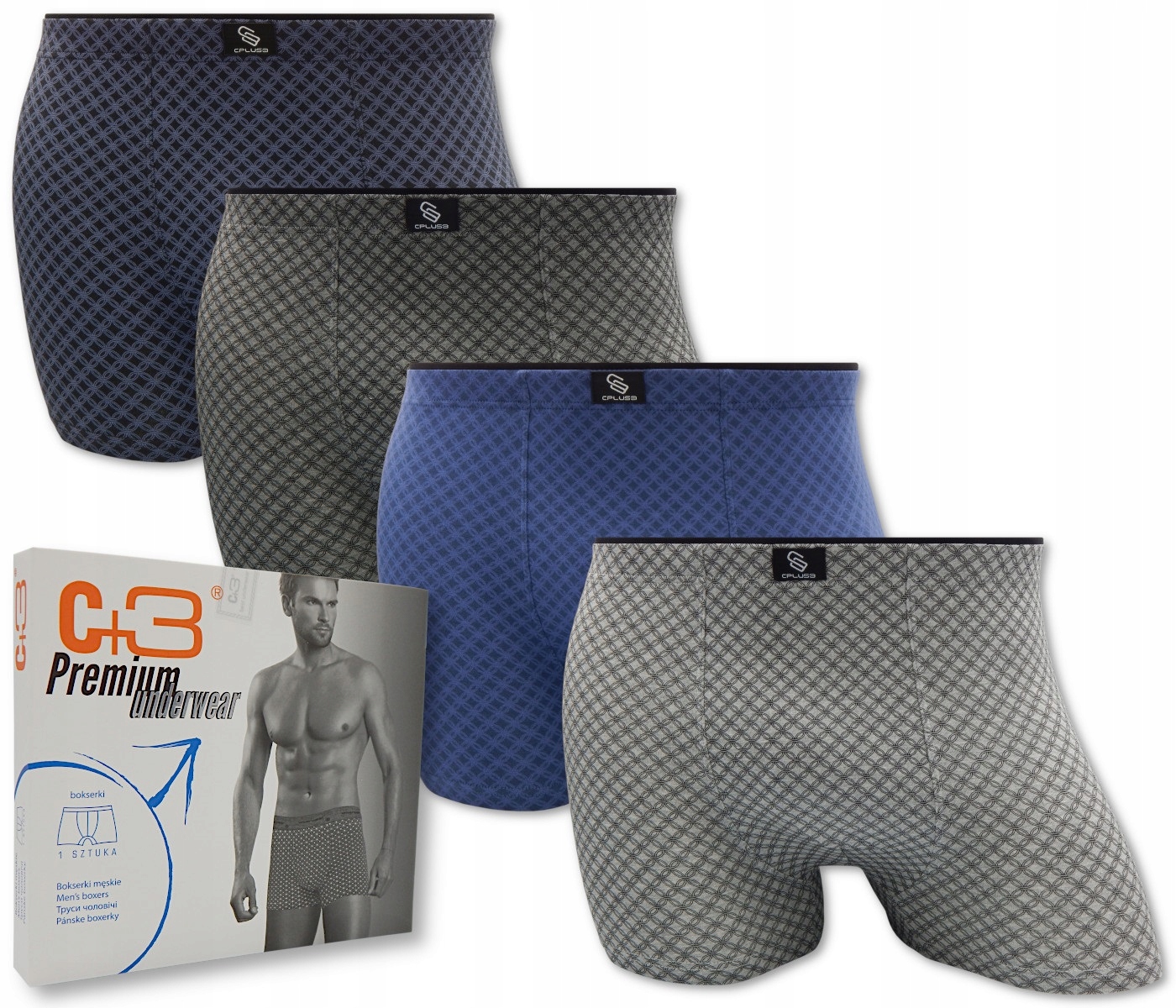 

4 X Bokserki Męskie Bawełniane C+3 Jakość Premium