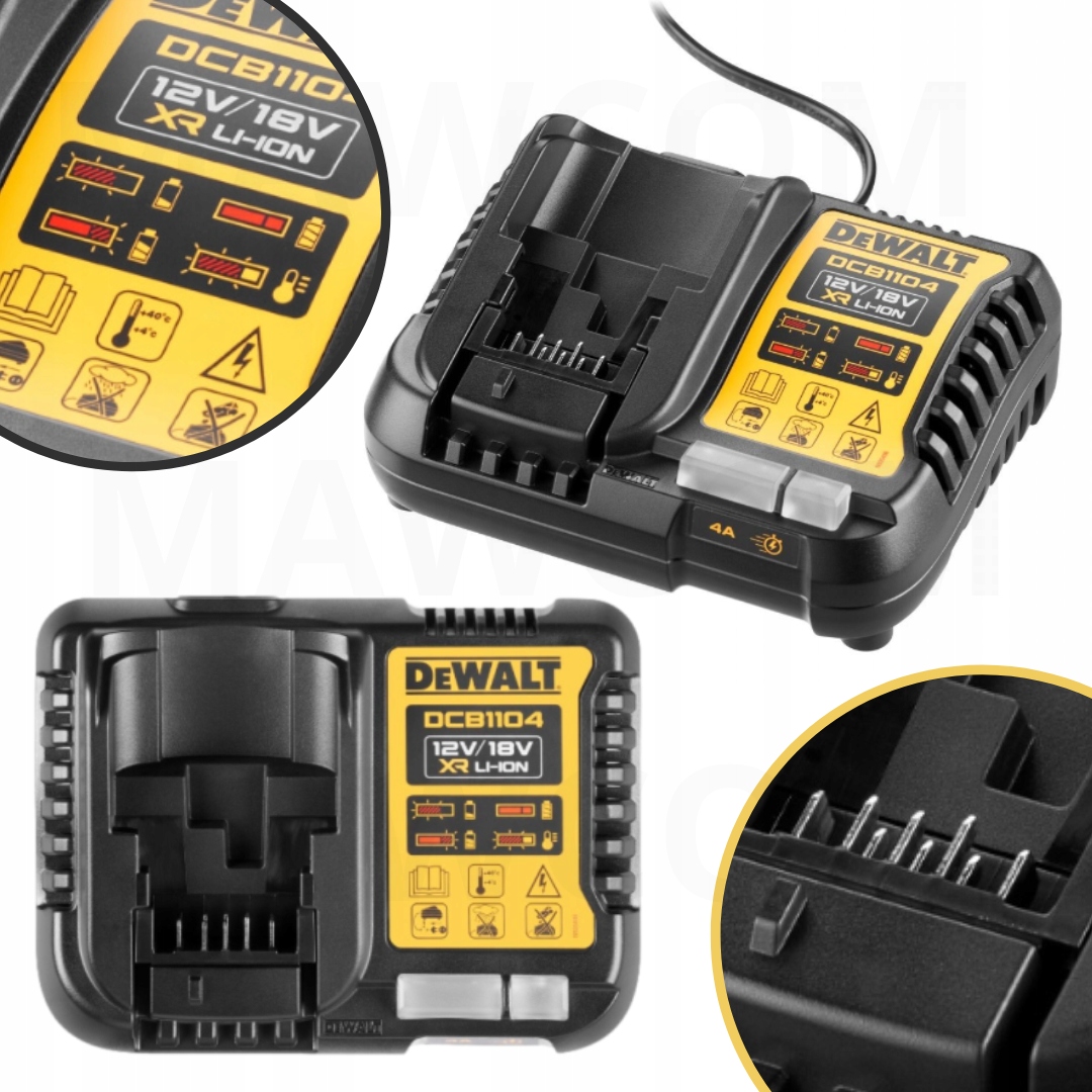 SZYBKA Ładowarka DeWALT DCB1104 12V18V wielonapięciowa 4A następca DCB115