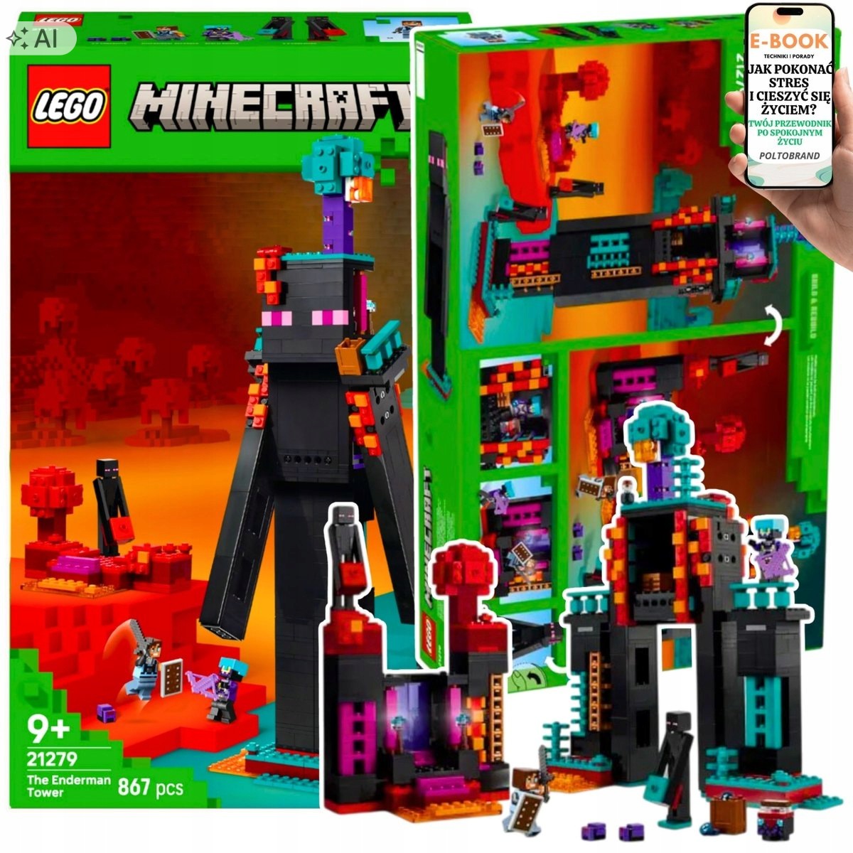 Lego Klocki Minecraft Wieża Endermana Dla Dziecka EBOOK-1