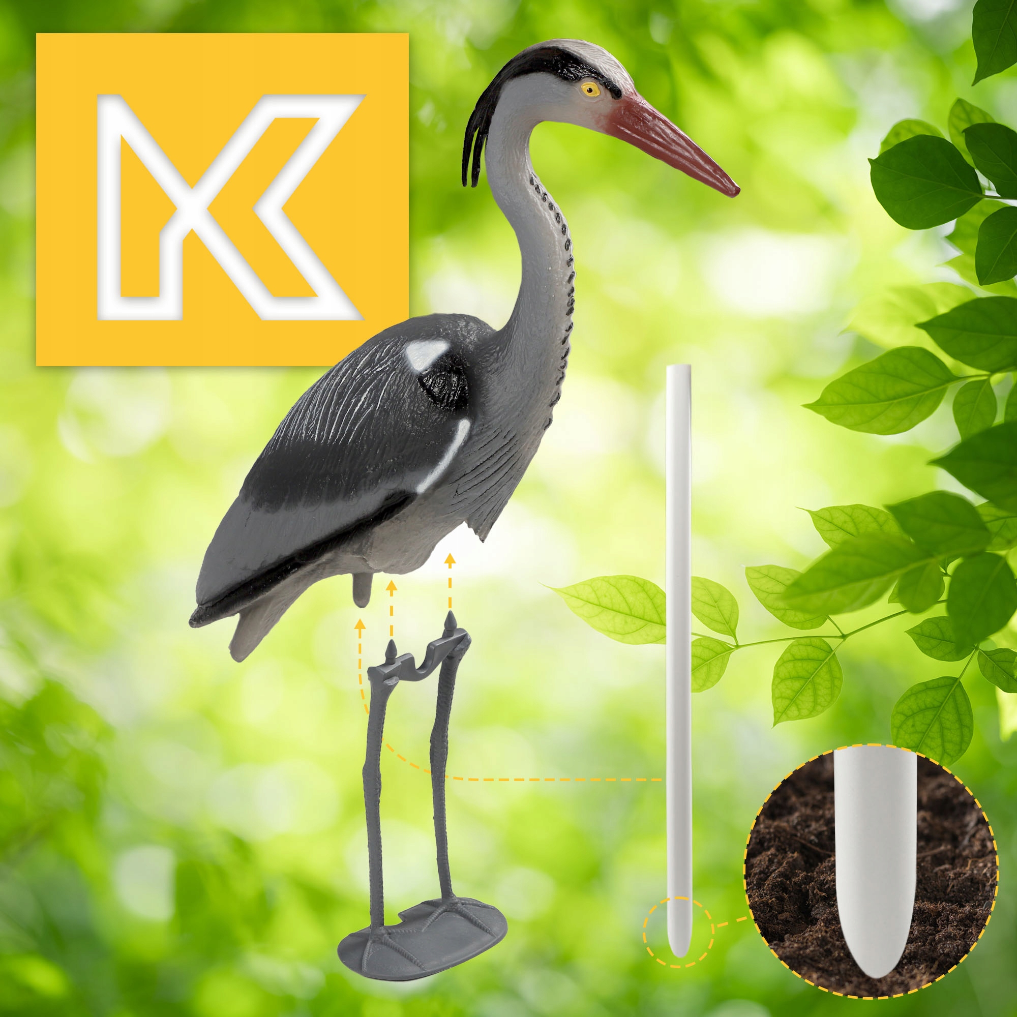 FIGURA OGRODOWA FIGURKA OZDOBA OGRODU DEKORACJA CZAPLA DUŻA 70cm XXL Typ rzeźba (figura)