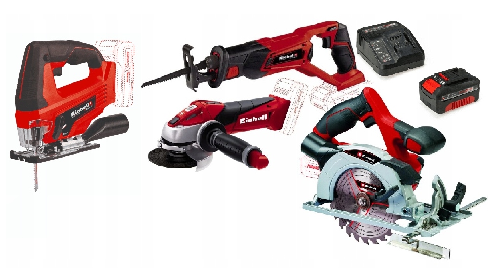 Einhell Sada Elektronářadí 18V 4AH Pila Pxc Bruska Ostatní Akumulátor
