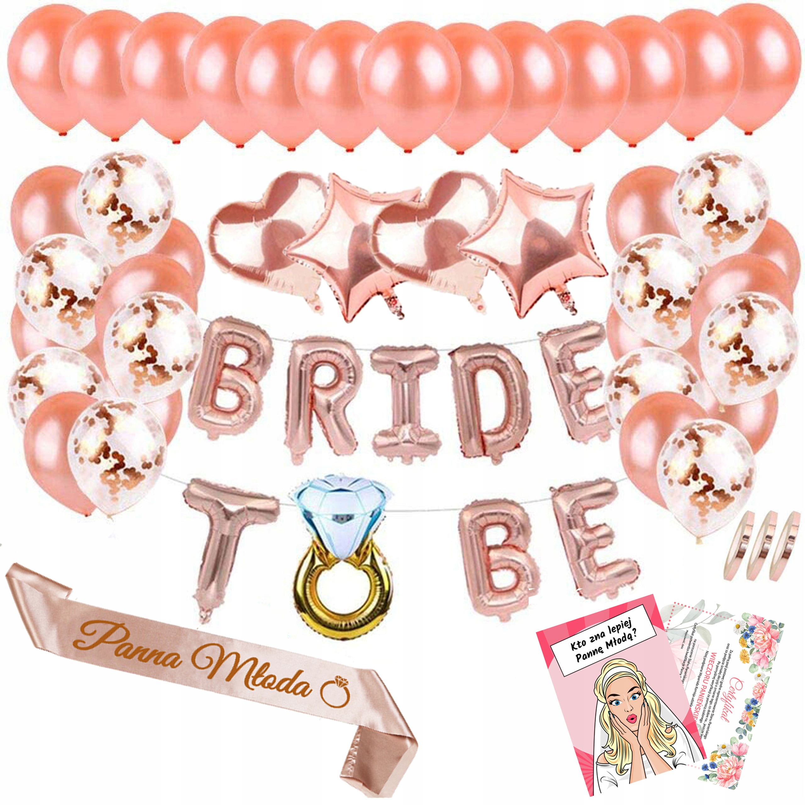 

Duży Zestaw Panieński balony Gra Certyfikat 46 el