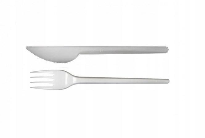 

Komplet sztućce na grill nóż widelec białe 200sz