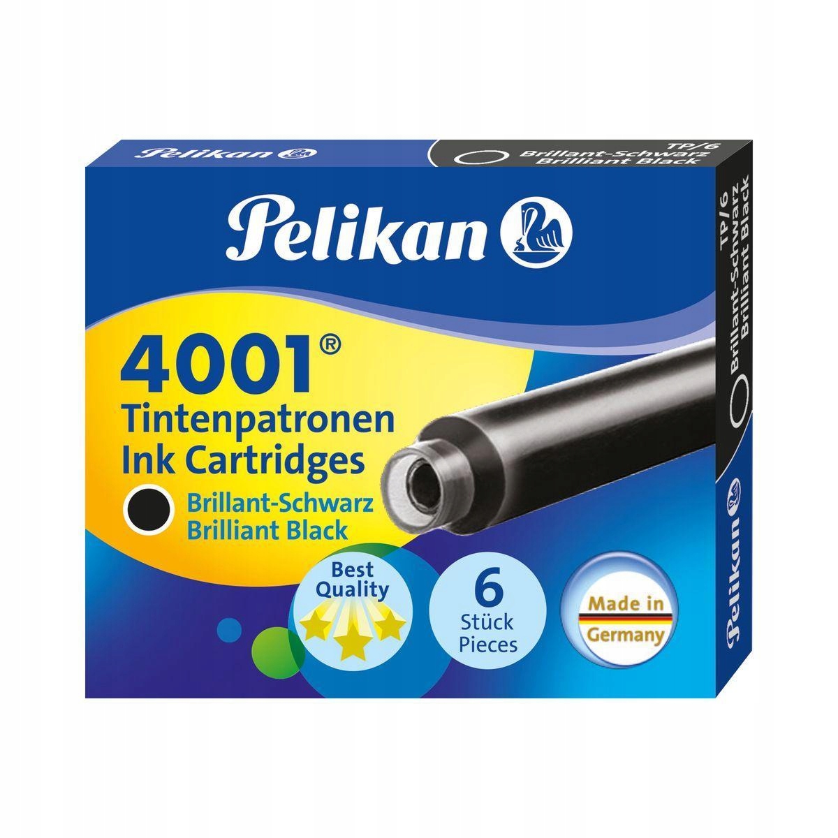 

Naboje do piór Pelikan 4001 TP/6 krótkie czarne 6