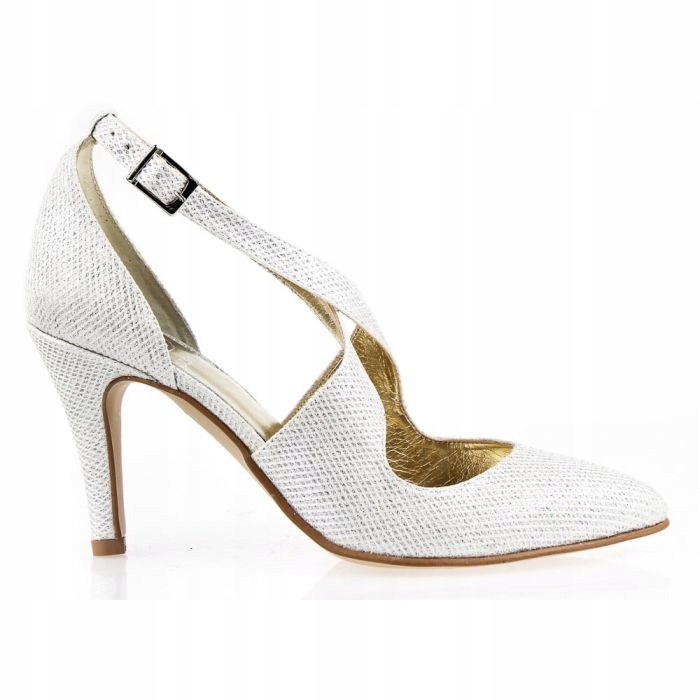 Stříbrné Třpytivé Sandály Na Jehlovém Podpatku V Retro Špici