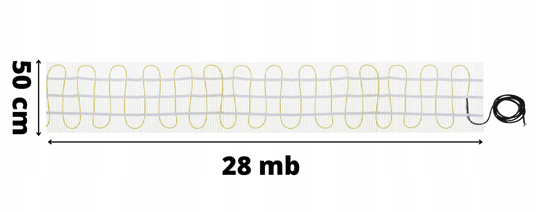 ZESTAW Mata grzewcza pod płytki MA-160W/m² 14m² Szerokość 50 cm