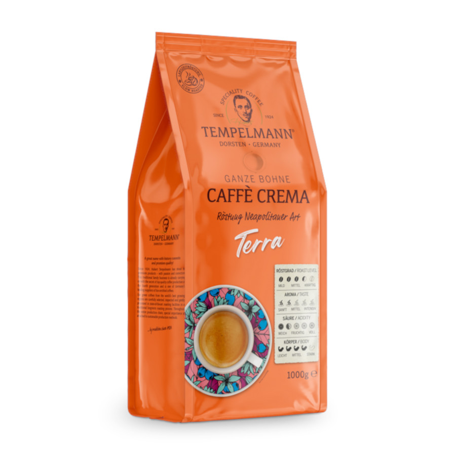 Levně Káva zrnková Tempelmann Terra Crema 1000 g