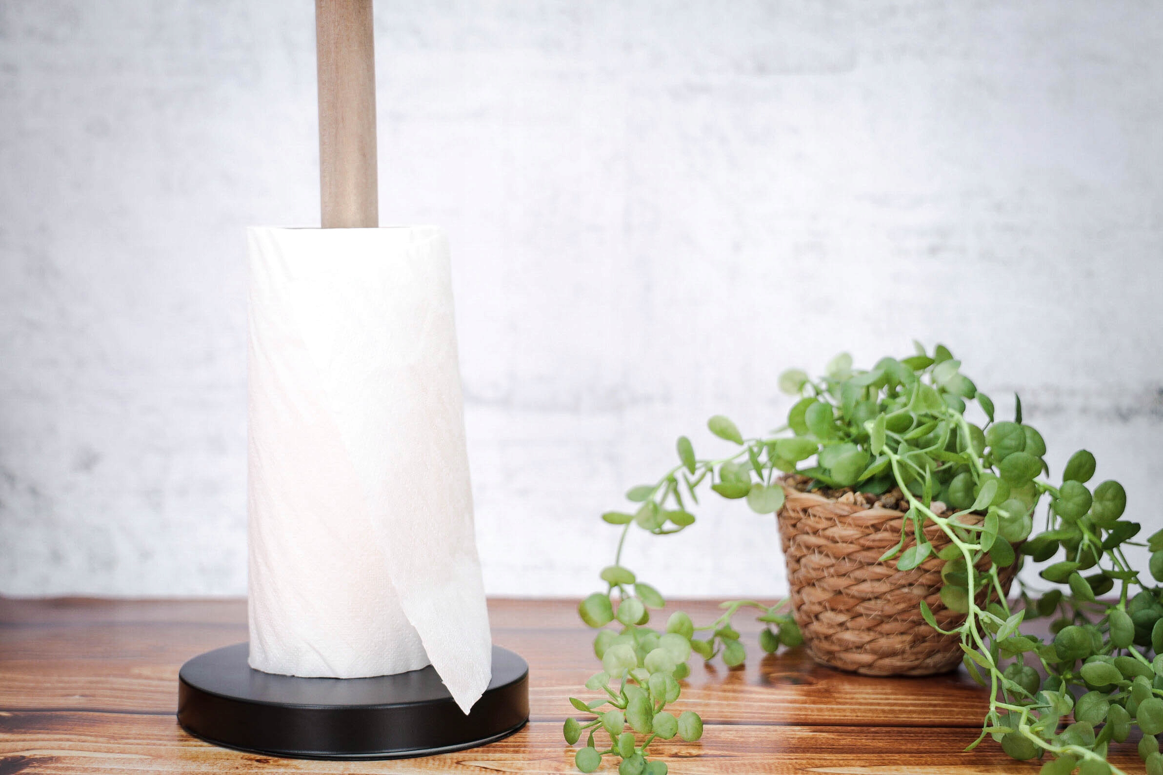 Stojak KUCHENNY na ręcznik papierowy ręczniki papierowe metalowy bambusowy Szerokość produktu 15 cm