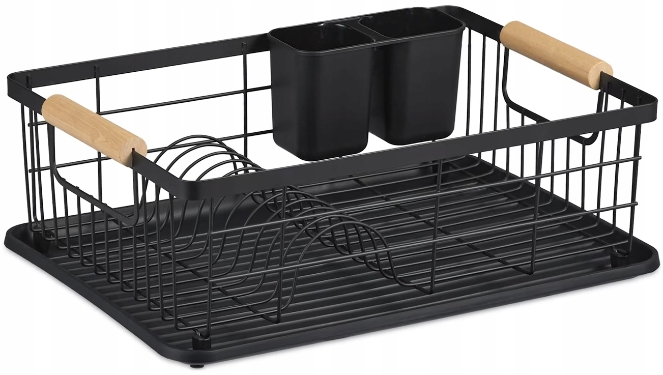 SUSZARKA DO NACZYŃ CZARNA STOJĄCA OCIEKACZ DUŻA