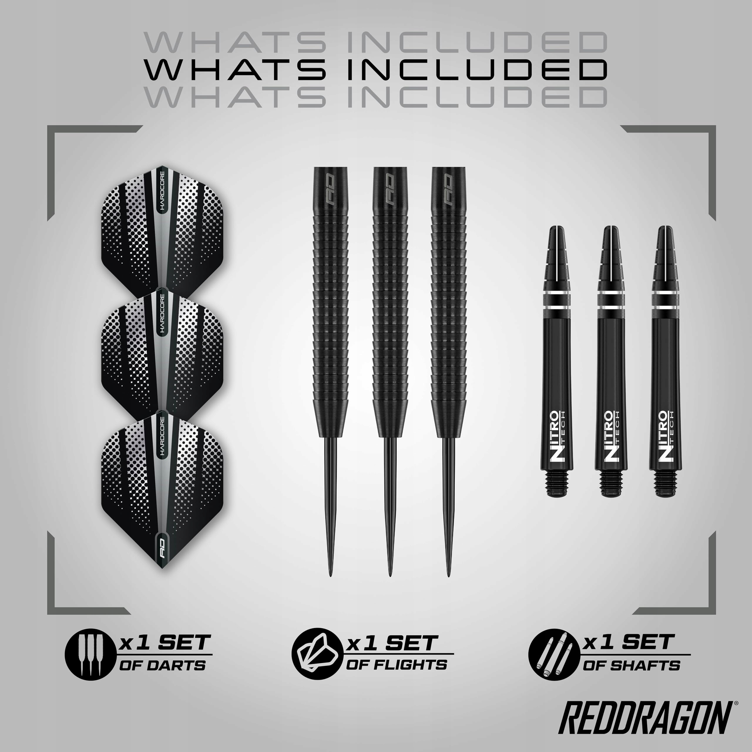 RED DRAGON Profesjonalne Rzutki Steel Tungsten 24g z Flights i Shafty — miniatura 2