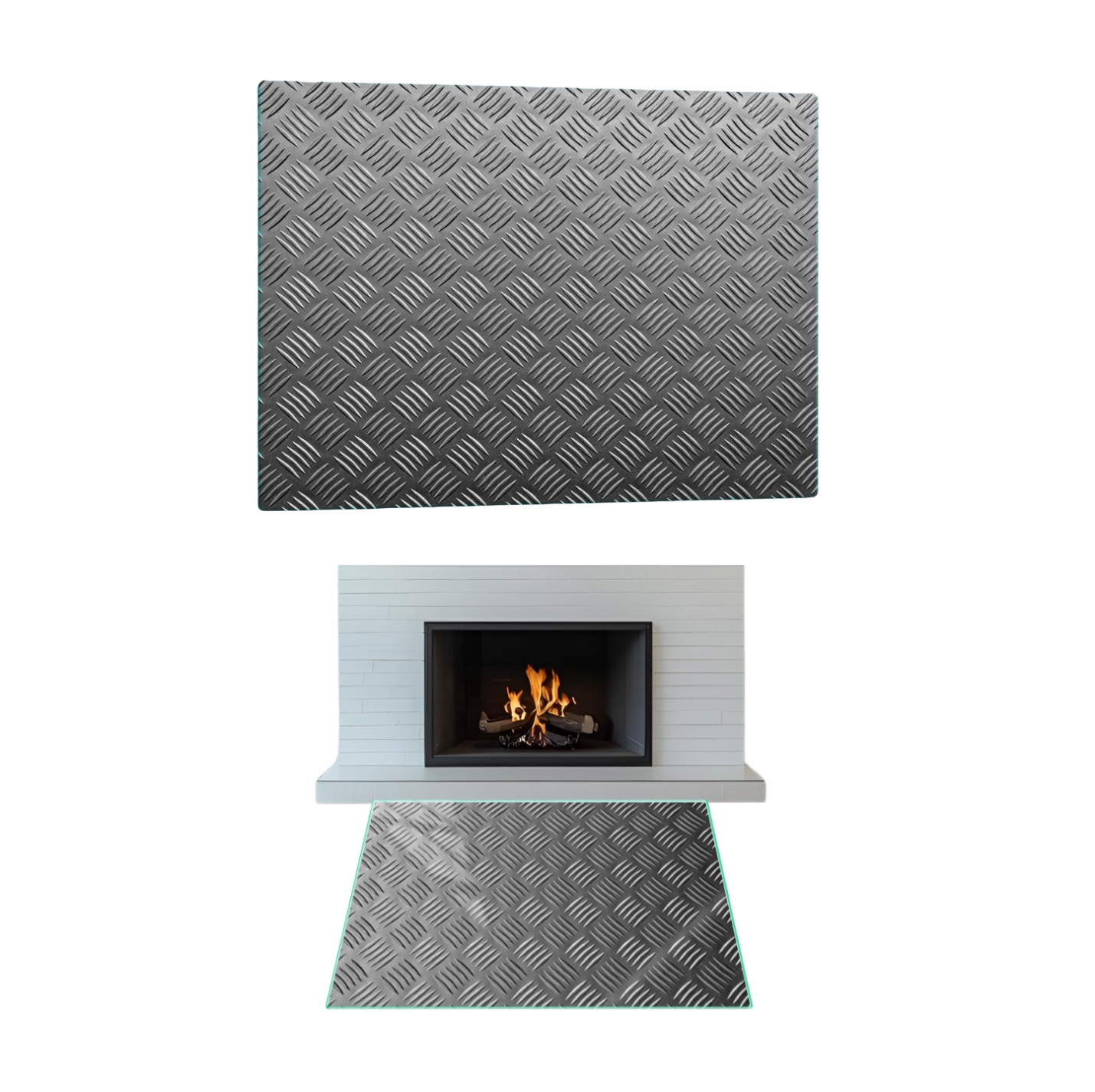 Tvrzené Sklo Krb Podložka Koza Sklo Rozměr 52x45 cm Grafika Kov