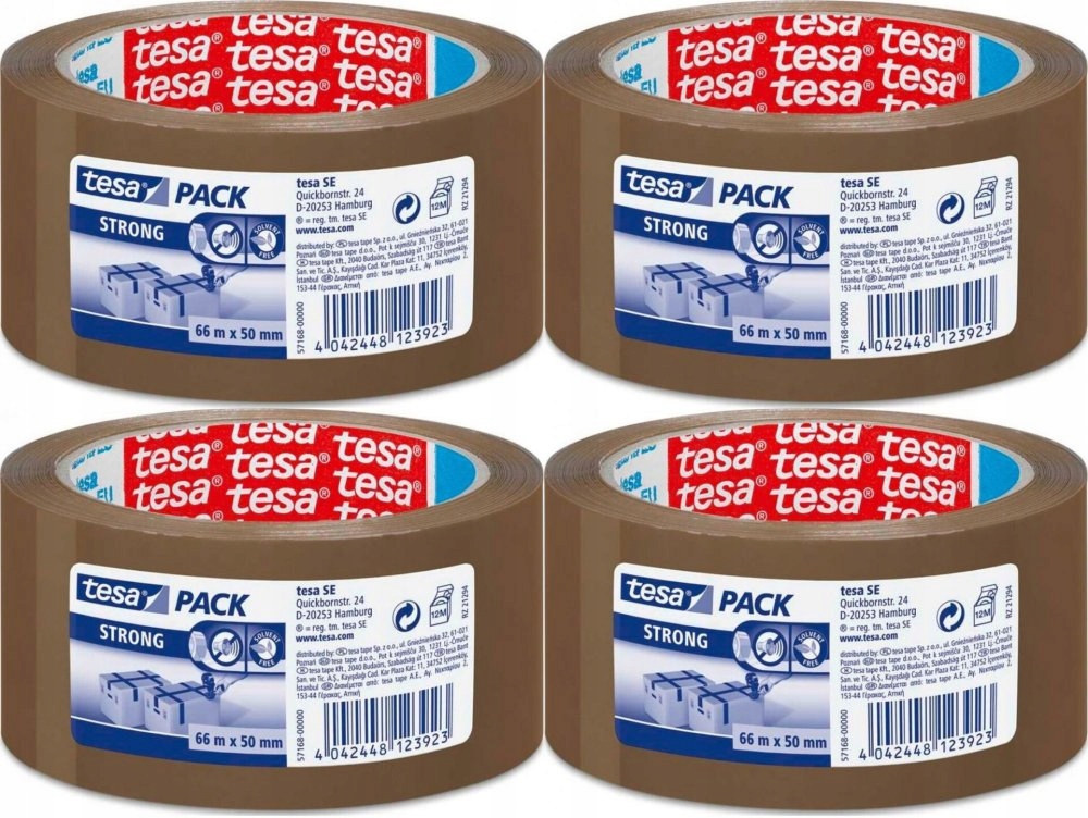 

Taśma pakowa Strong 66m x 50mm brązowa cicha x4