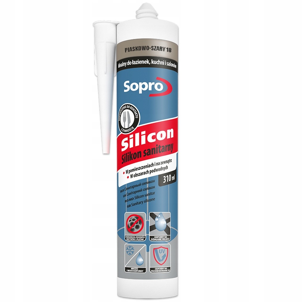 

Sopro Silikon Sanitarny 310ml Piaskowo-szary 18