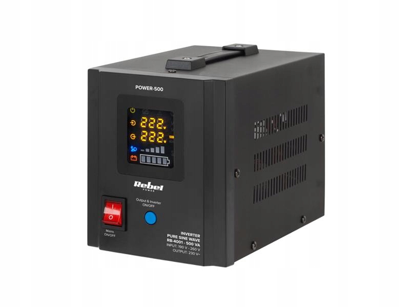 Zdroj záložní Rebel POWER-500 12V 230V 500VA 300W Black