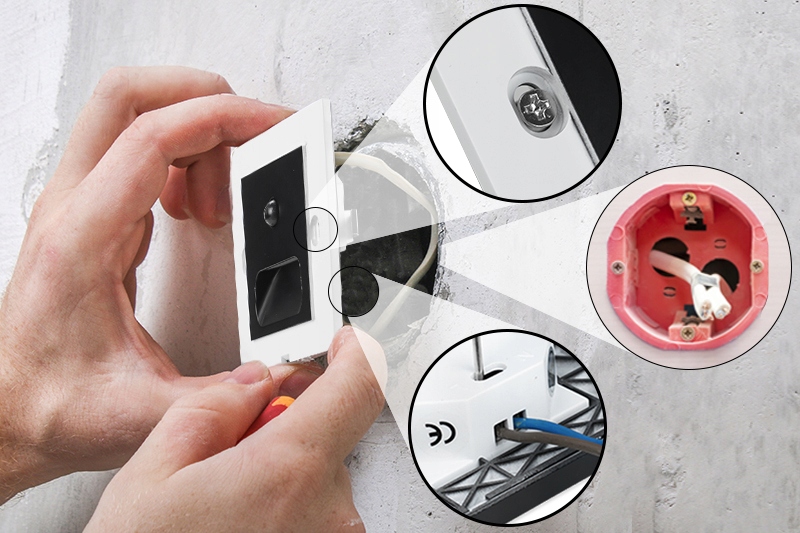 3x LAMPKA OŚWIETLENIE SCHODOWE PRZYPODŁOGOWE LED OPRAWKI CZUJNIK RUCHU 230V Rodzaj gwintu zintegrowane źródło LED