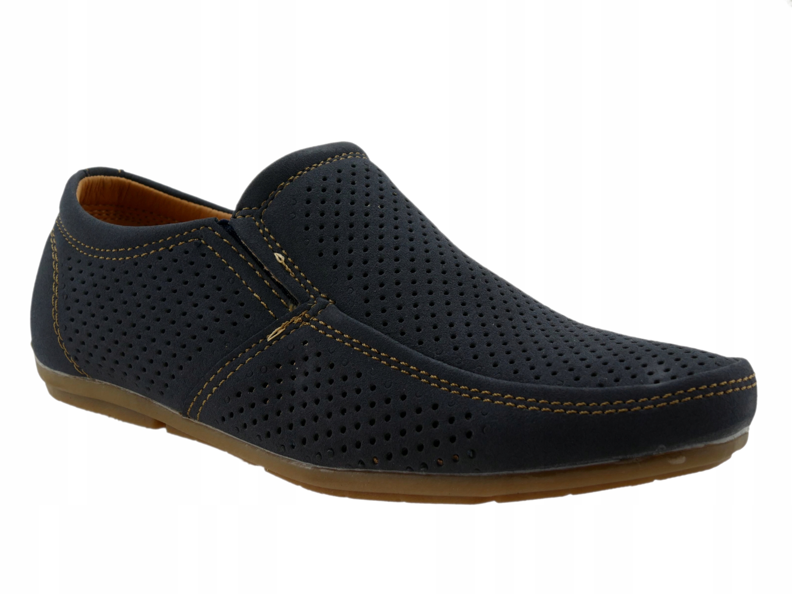 MOKASYNY CHŁOPIĘCE DZIECIĘCE PÓŁBUTY WIZYTOWE, KOMUNIJNE GRANATOWE 41 Kod producenta WF814