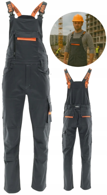 Elastické strečové pracovní kalhoty Spandex s ramenními popruhy Bozp, kalhoty 64