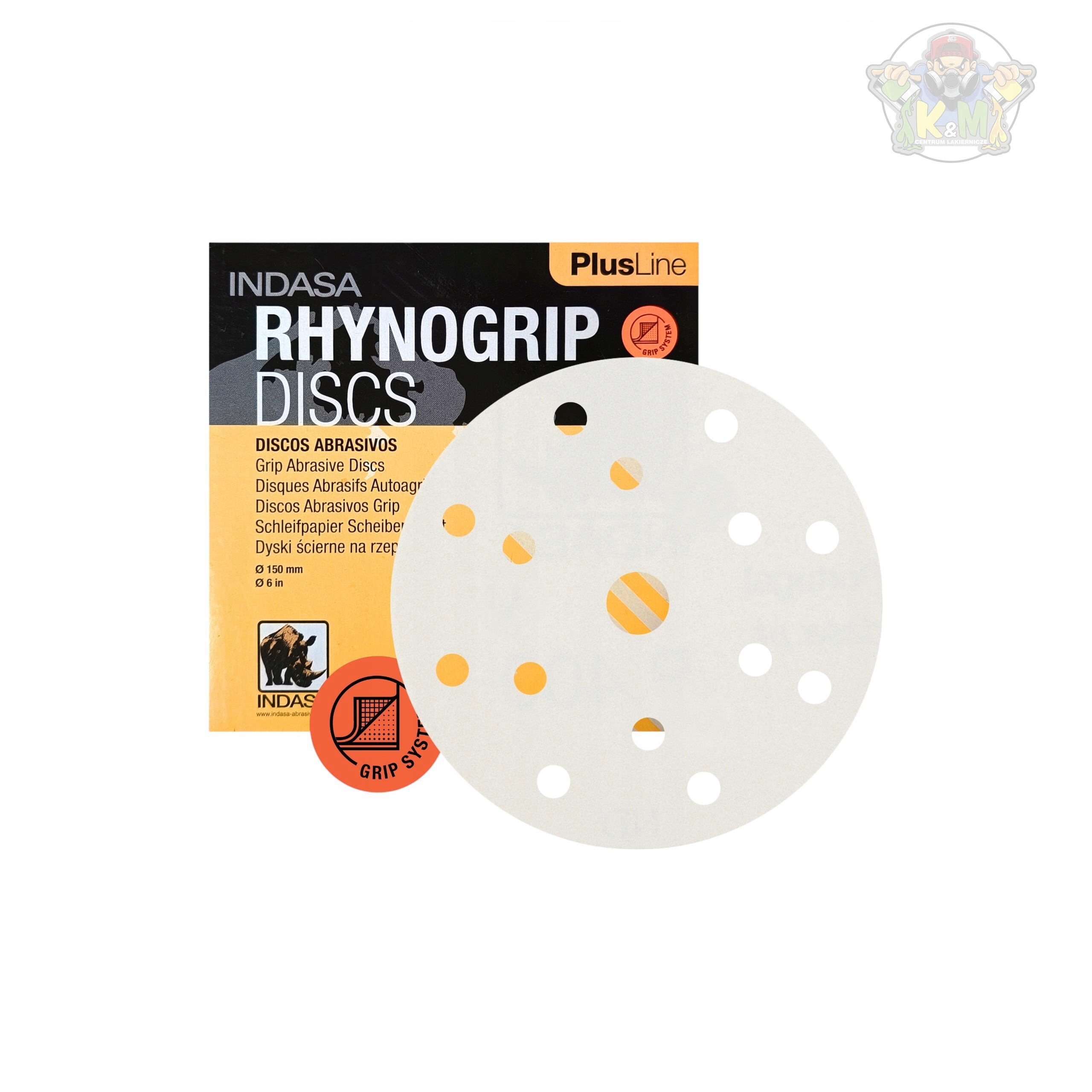 Indasa Plus Line Rhynogrip Krążek Ścierny Na Rzep 150mm 15H P1500 1Sztuka