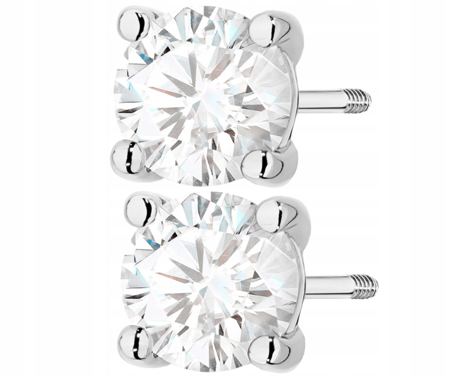 Náušnice Z Bílého Zlata Na Šroubovací Tyči Diamanty Lab 2,00 Ct 585
