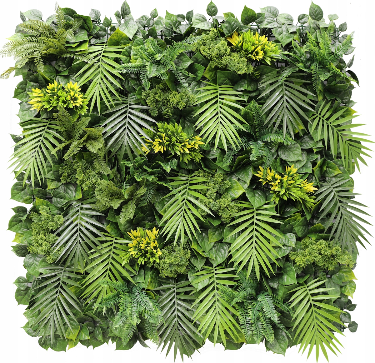 Umělá zelená stěna Vertikální zahrada Podložka Tropický Uv les 100 x 100 cm