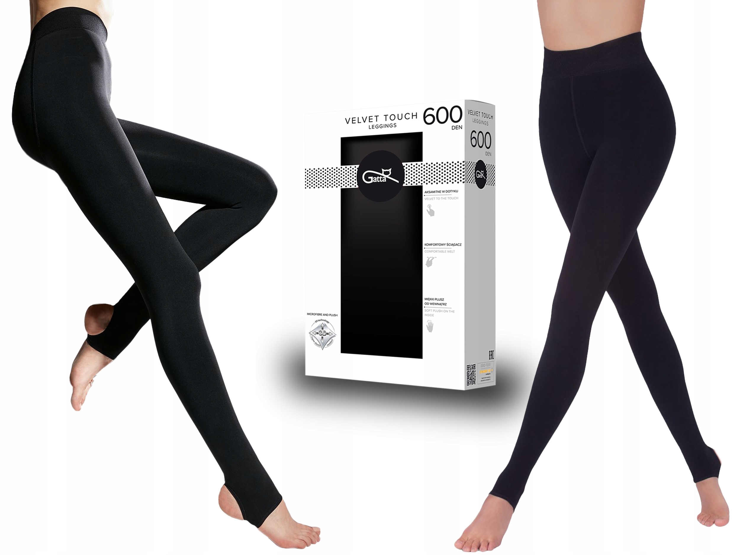 

Gatta Legginsy Velvet Touch 600 den plusz nero 4-L