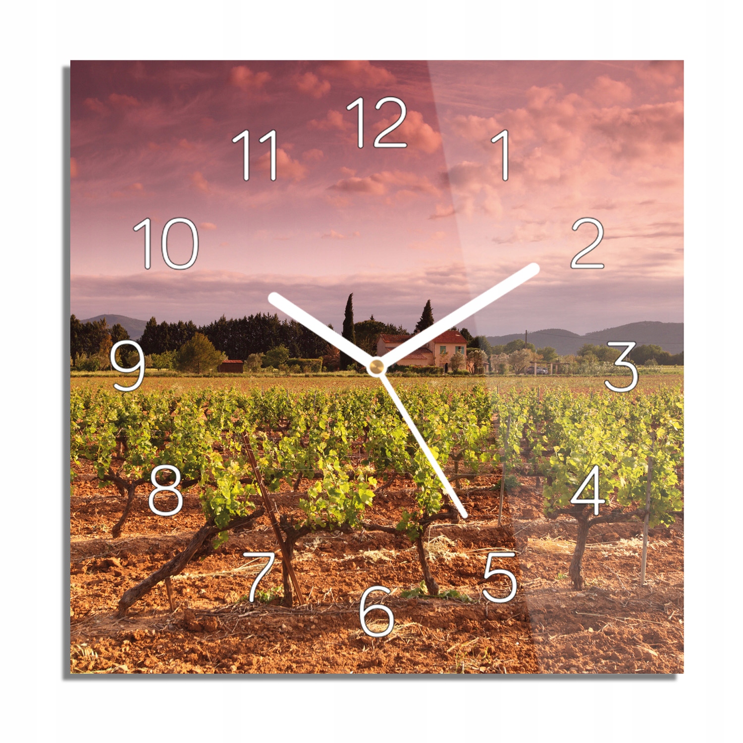 

Winnica panorama foto-zegar do salonu 30x30 z foto