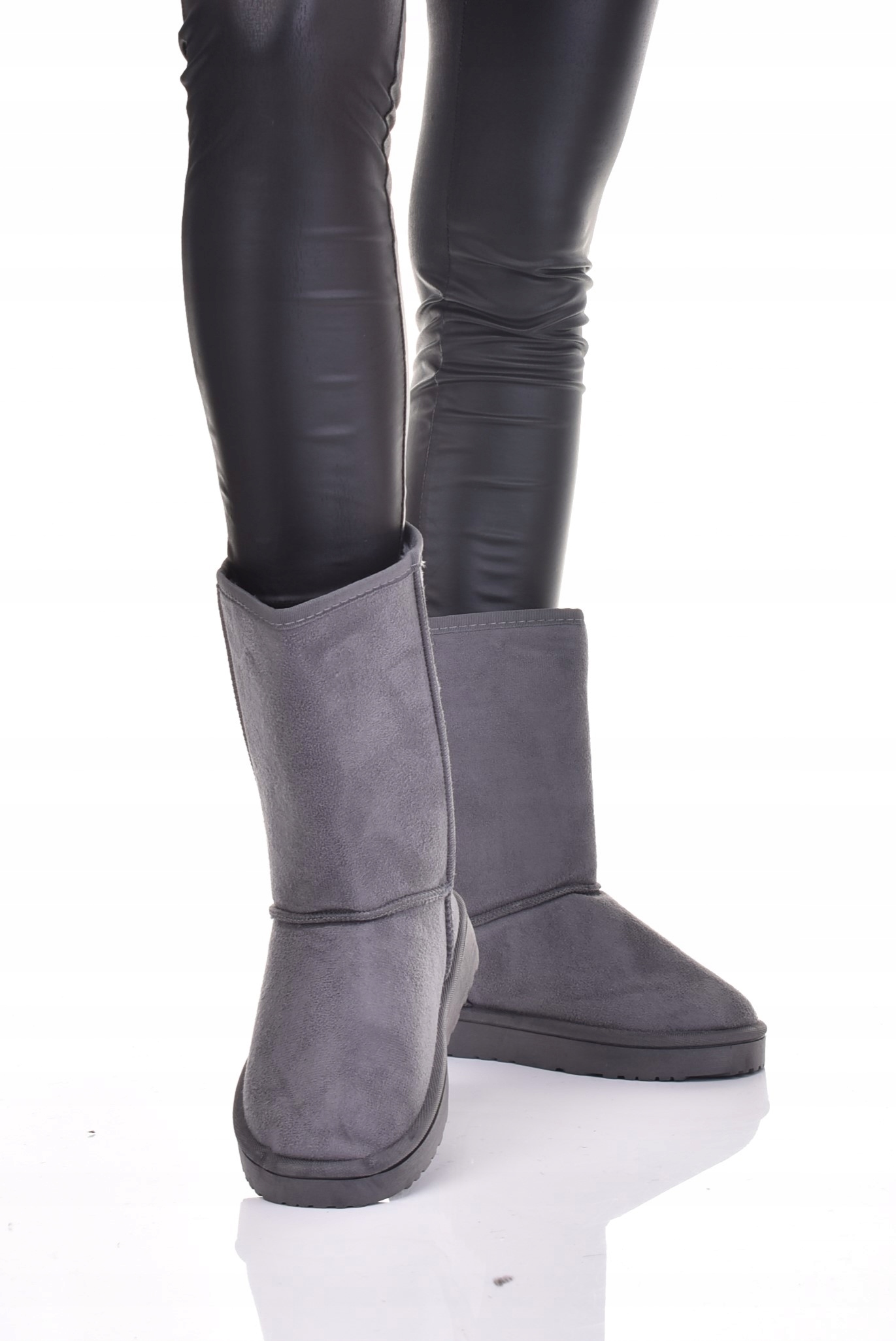 OCIEPLANE BOTKI DAMSKIE ŚNIEGOWCE ZAMSZOWE BUTY ZIMOWE Marka bez marki