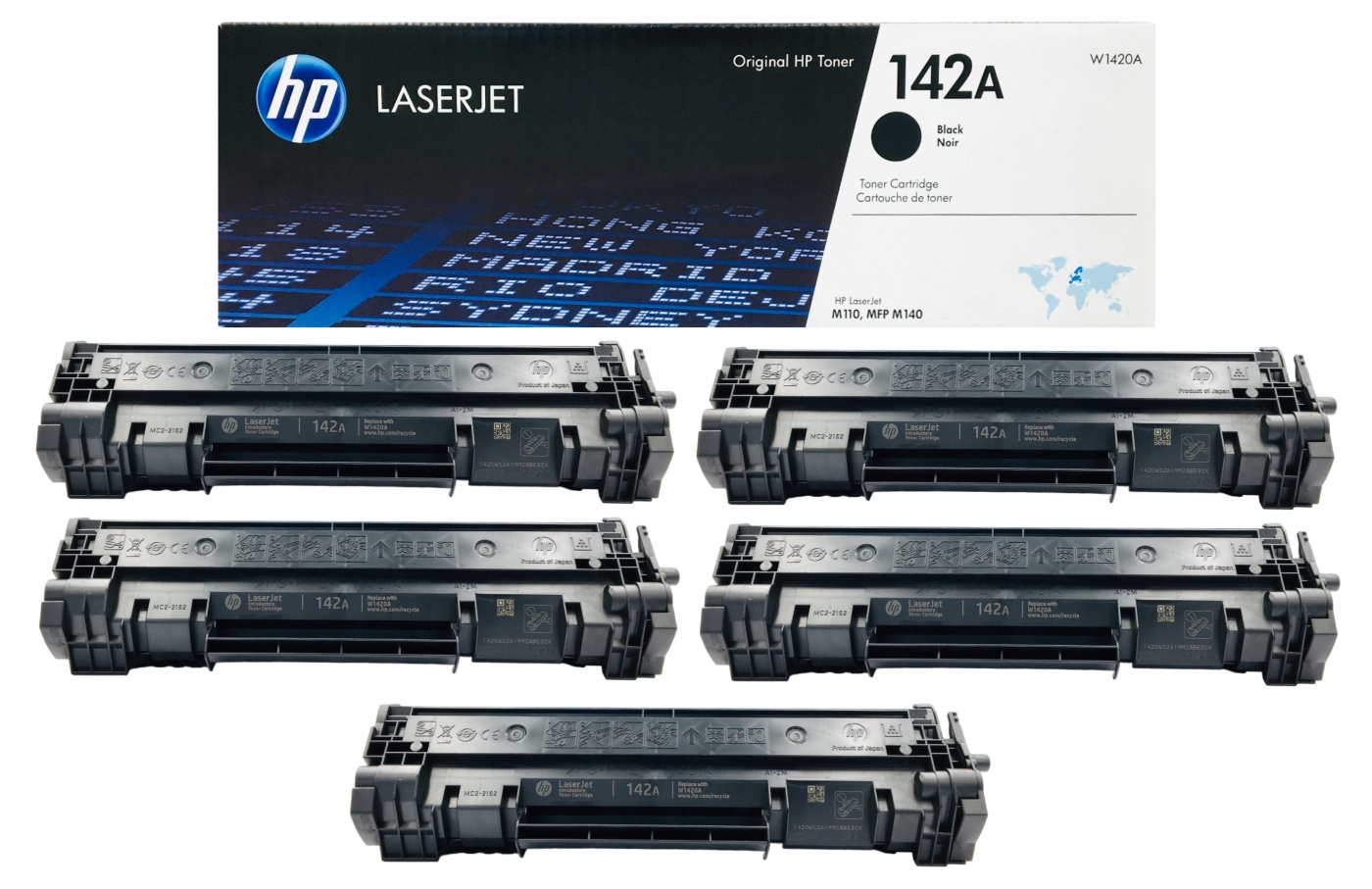 5x Toner Hp 142A Czarny Black Chip Hp W1420A M110w M110we M140we