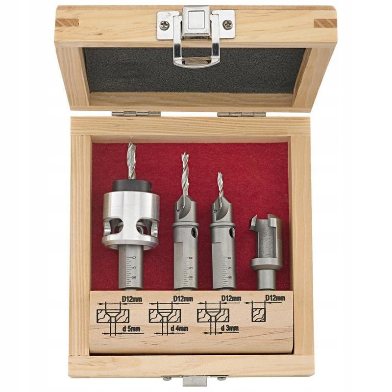 Sada vrtáků pro terasová prkna 5-dílná Fortis 3,4,5 mm příslušenství