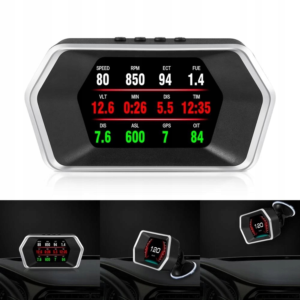 HUD P17 OBD2 GPS WYŚWIETLACZ SAMOCHODOWY NA UCHWYT Marka bez marki
