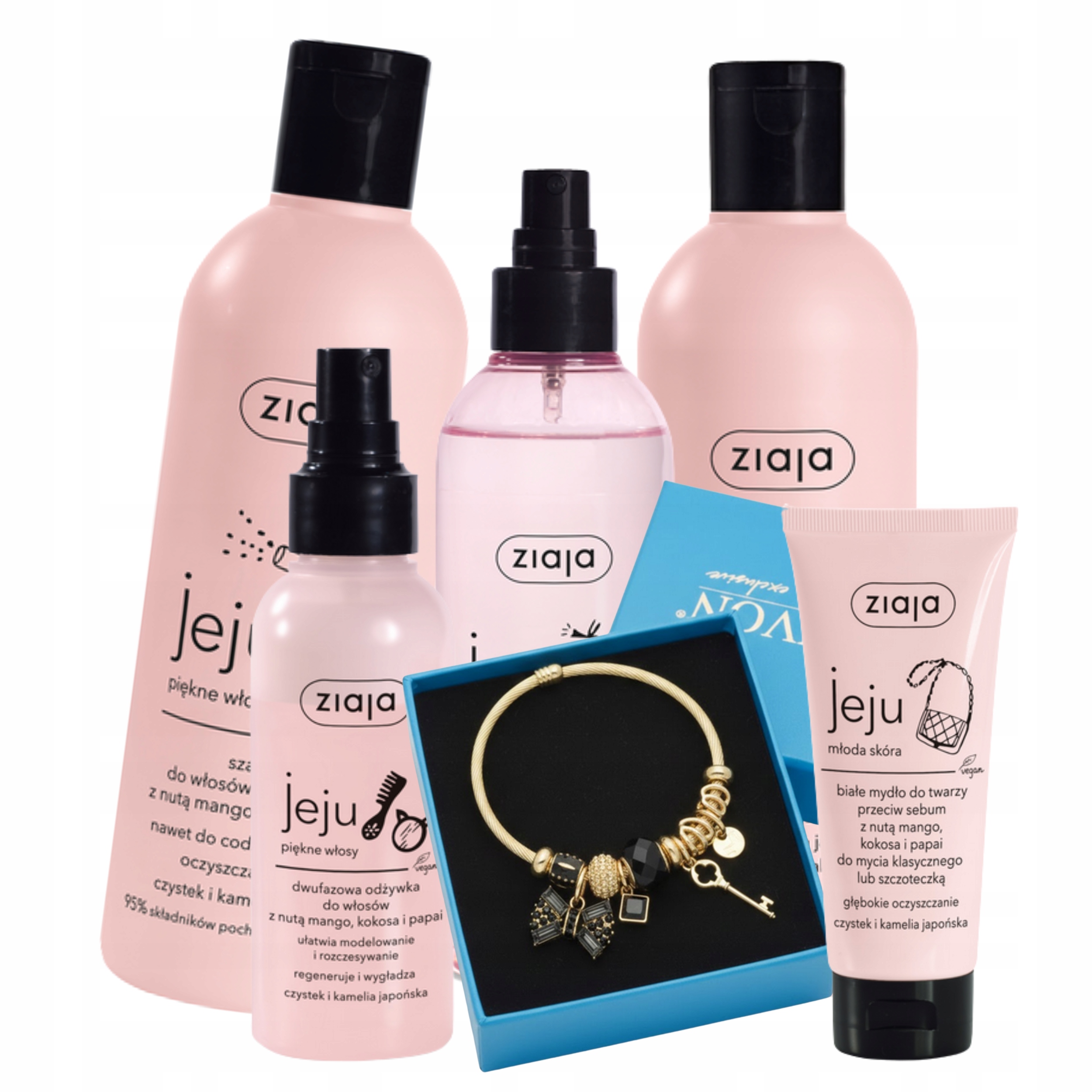 Ziaja Jeju Różowy Zestaw Dla Nastolatki Bransoletka