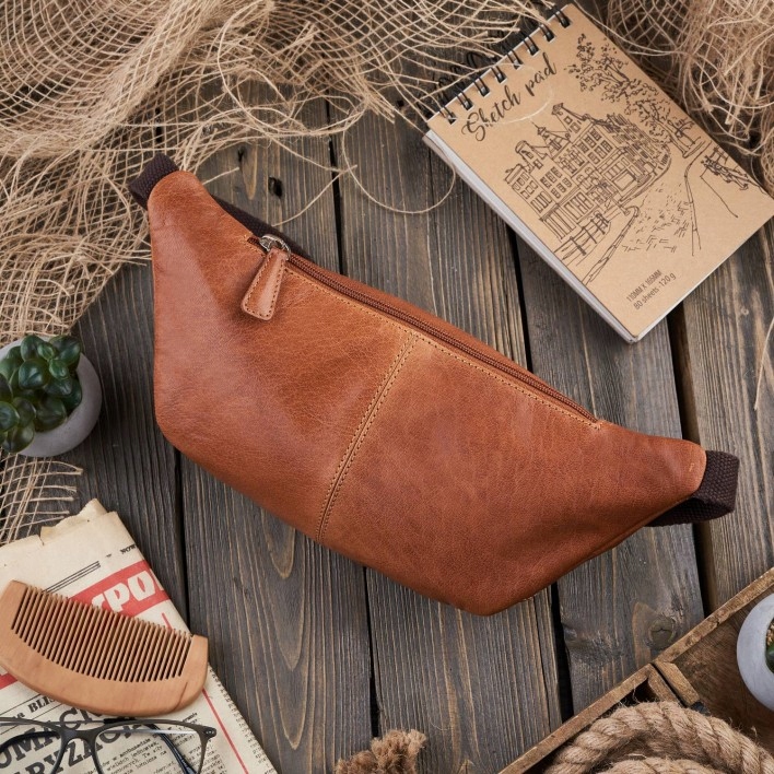 SASZETKA ZE SKÓRY NATURALNEJ NERKA NA PAS KONIAK Model IN-48-CG