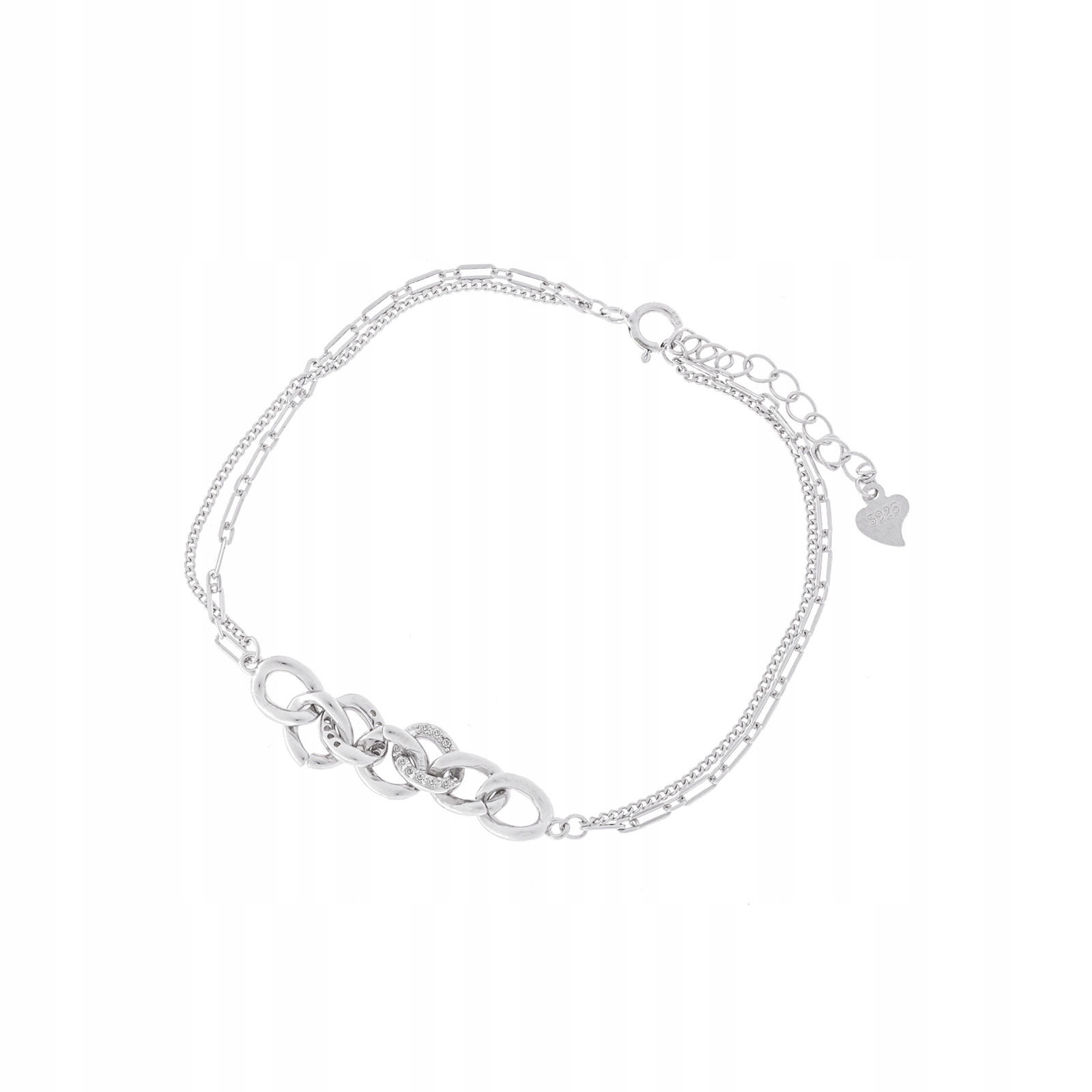 Stříbrný náramek 925 Proplétané články ankr