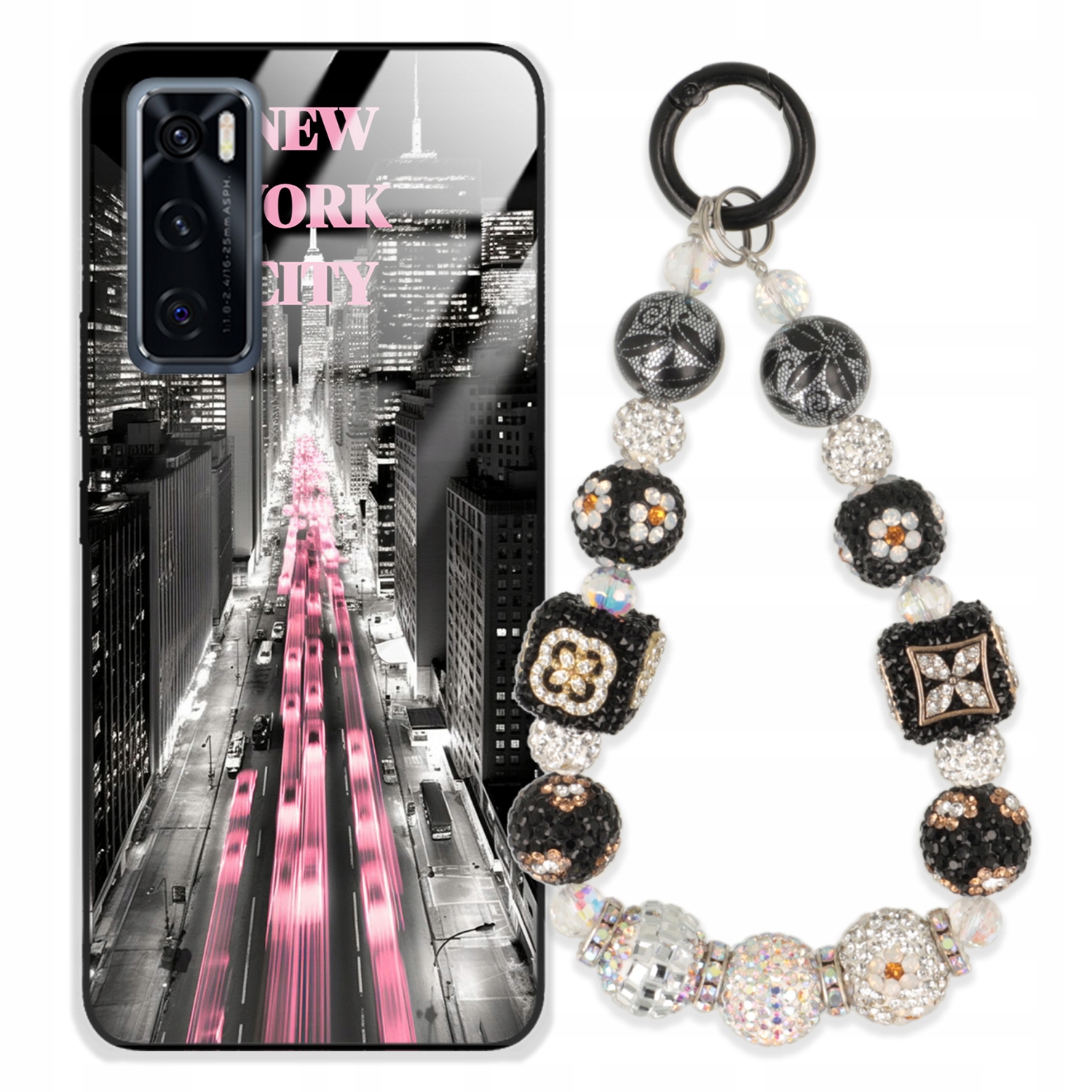 pouzdro na Vivo V20SE Case Glass| Přívěsek Na Klíče Elegantní Kryt Premium Vzory