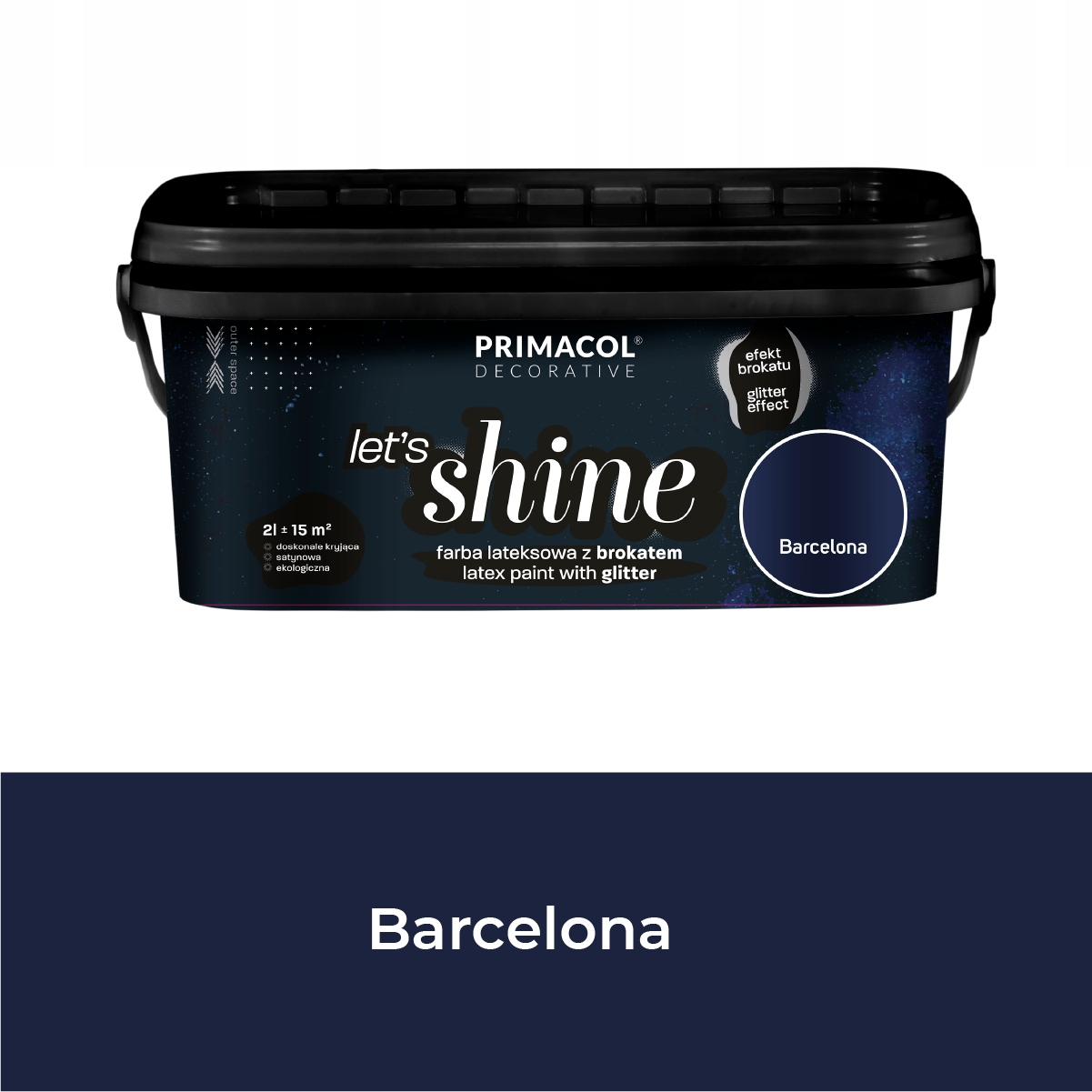 Primacol Let's Shine Dekorativní Barva Se Třpytkami Barcelona 2L Tmavě Modrá
