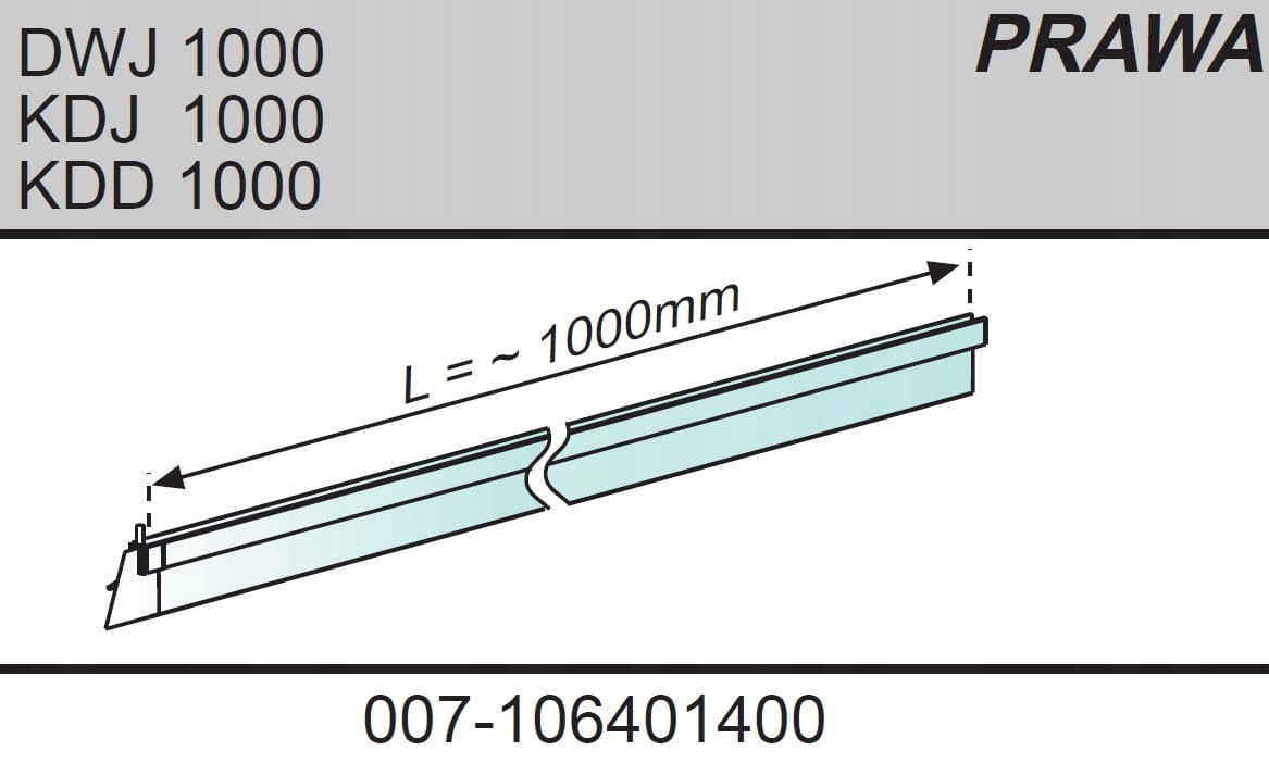 

Radaway Uszczelka dolna prawa do drzwi, parawanów