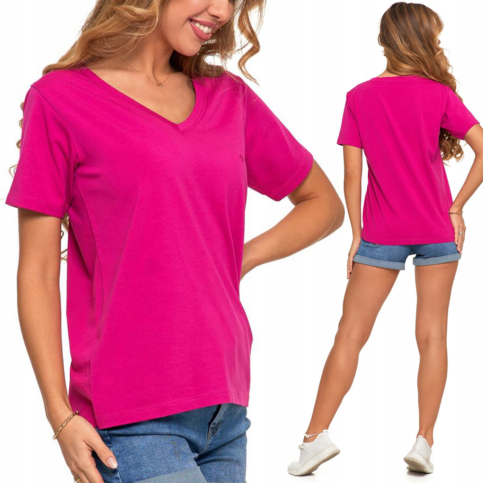 Tričko volné, pohodlné, výstřih V Bavlna Premium Moraj 3XL